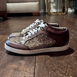 Jimmy Choo Miami gold glitter sneakers US 9 EU 39 worn once